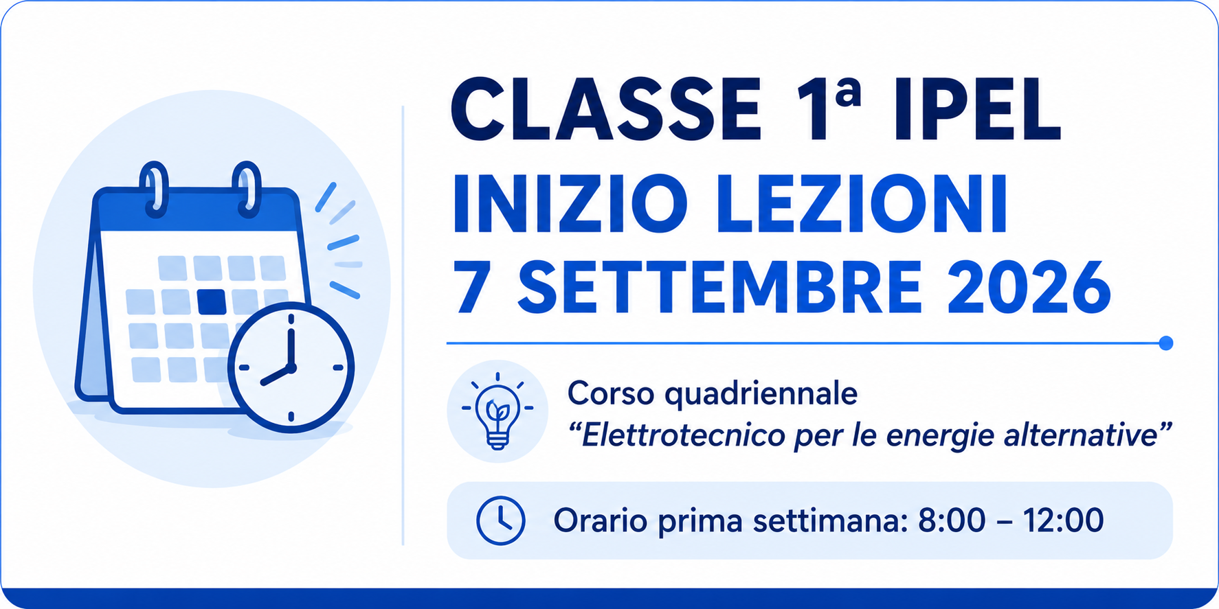 Inizio lezioni 1^ IPEL
