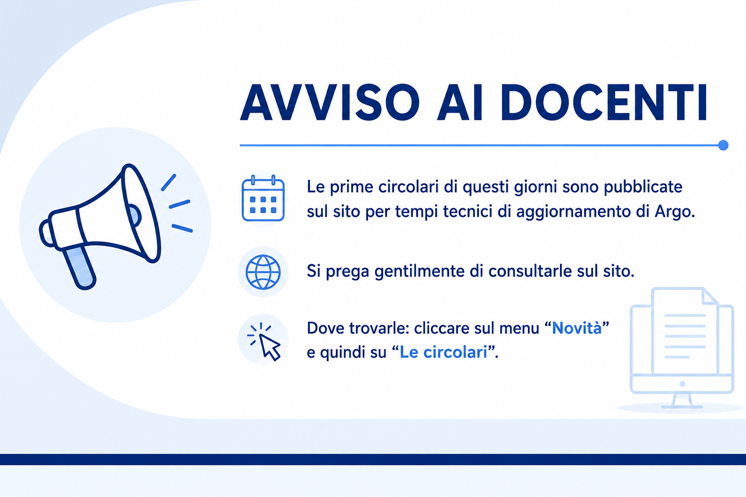Circolari docenti provvisoriamente su sito